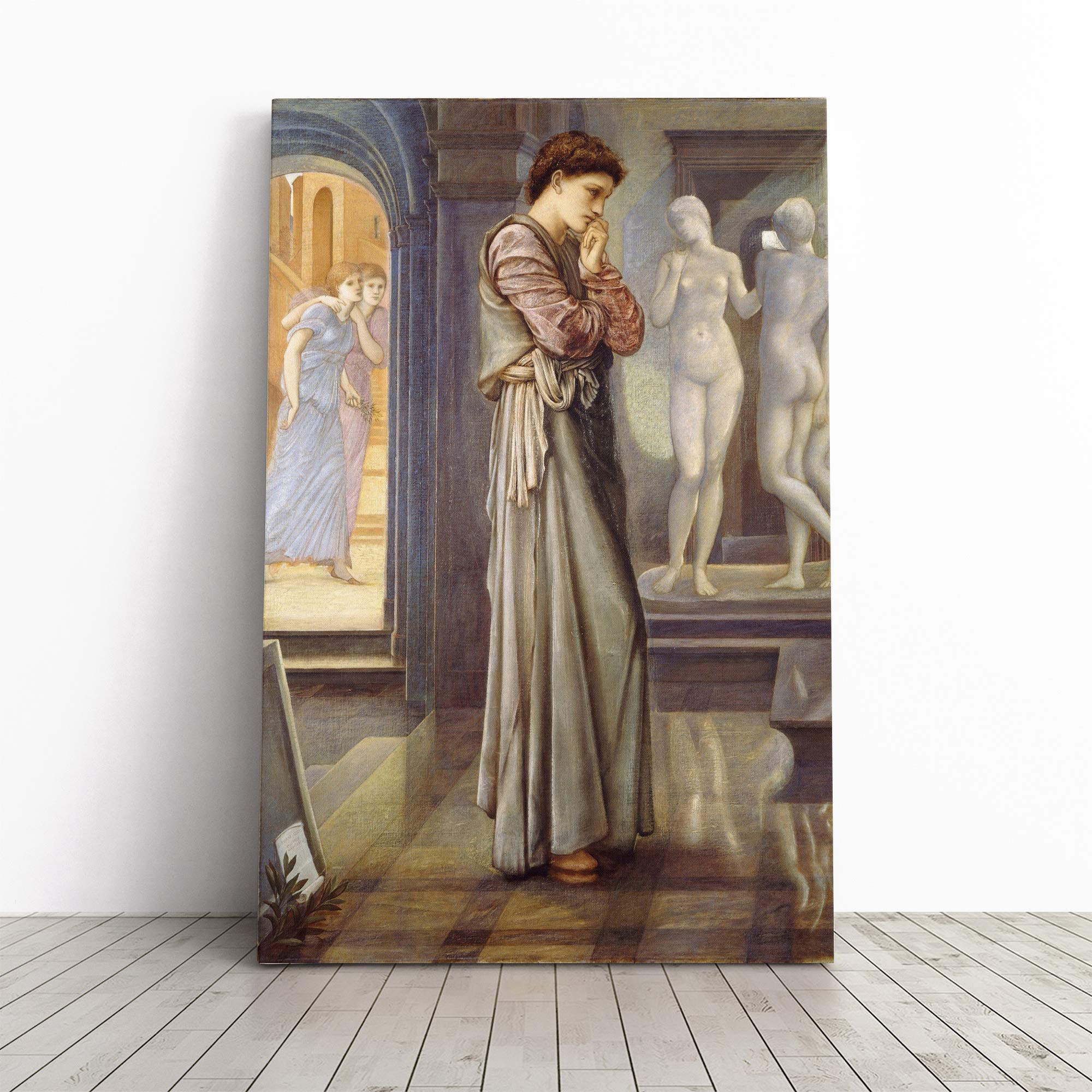 Edward Burne-Jones Pygmalion and The Image Canvas Print | Gallery Wrapped 30mm Frame Wall Art | 20x14 inches | Ready to Hang | Modern Picture | Living Room Bedroom Lounge Office