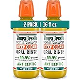 TheraBreath Deep Clean Mouthwash, Antiseptic Benefits, Fresh Mint Flavor, Dentist Formulated, Alcohol Free, 16 fl oz (Pack of 2)