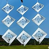 Bird Deterrents for Outside, Reflective Stainless Steel Bird Scare, Frog Wind Spinners Outdoor Garden Decor, Bird Scare Devices to Keep Woodpeckers, Pigeons Away from Your House, Patio, Orchards