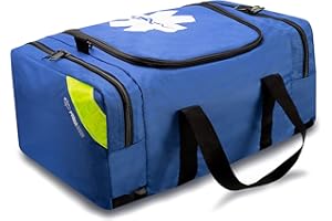 Primacare KB-4135-B First Responder Bag for Trauma, Professional Compartment Kit Carrier for Emergency Medical Supplies, Blue