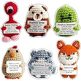 GOLOVEEE 6 Pack Positive Crochet Emotional Support Buddies Bulk, Cute Small Birthday Anniversary Thank You Gifts for Best Friend Women Men Her Him Coworker Employee Appreciation