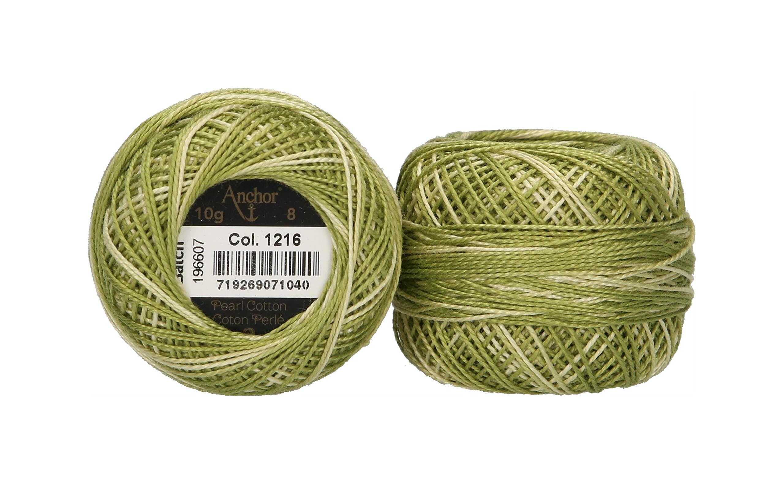 Anchor 4591008-01216 Embroidery Thread, 100% Cotton, 1216, Thickness 8, 82 m, 16 g