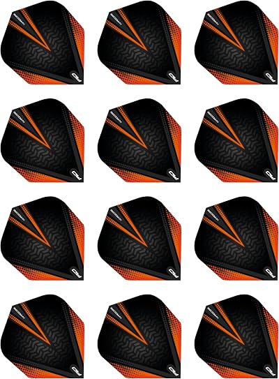Red Dragon Hardcore Radical Black & Orange Dart Flights Standard 12 Pack