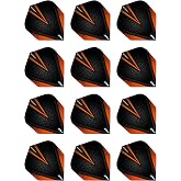 RED DRAGON Hardcore Radical Black &amp; Orange Extra Thick Standard Dart Flights - 4 Sets Per Pack (12 Dart Flights in Total)