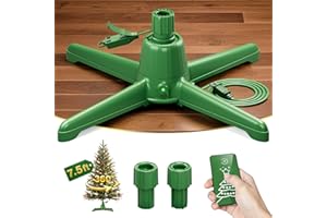 DG-Direct 360° Rotating Christmas Tree Stand, Up to 7.5ft, 90lb Artificial Christmas Tree, Fits 0.8–1.5" Tree Poles, Spinning Christmas Tree Stand, Christmas Tree Revolving Base with Remote Control