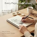 String & Space A4 Sketch Book Hardcover 200gsm 40 Sheets Spiral Bound 21.6x28cm view 3