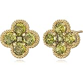 LOLAR RAY Clover Earrings for Women - 12 Month Birthstone Earrings 14k Gold Plated Four Leaf Clover Hypoallergenic Stud Lucky Jewelry Gift for Women
