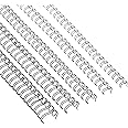 Chumia 100 Pcs Twin Loop Wire Binding Spines Spiral Binding Coils Metal Double Loop Wire Spines Combs 1/4in 5/16in 3/8in 1/2in 9/16in for Teacher Student Document Notebook Making(Black)