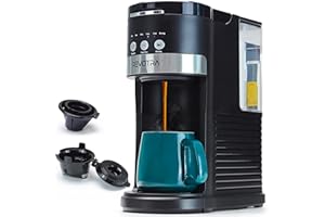 REVOTRA Single Serve Coffee Maker for Pods & Ground Coffee, 6 to 14oz Brew Sizes, Strong Brew Option, Fast Brewing, Compact Design with Removable 40oz Reservoir, Travel Mug Friendly, christmas gift