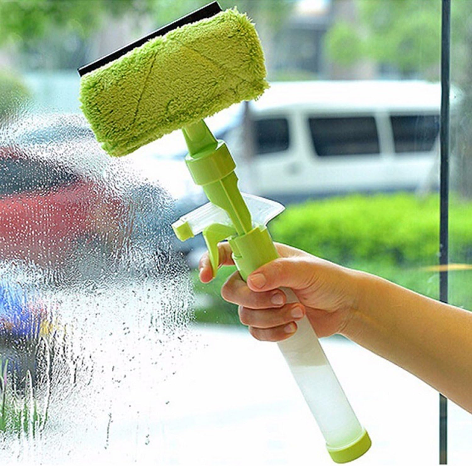 Magic Spray Brush Multifunctional Convenient Glass Cleaner Brushes Cleaning Magnetic Window Wiper Washing The Windows Of Car (green)