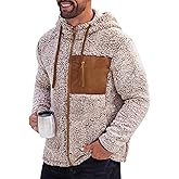 VOGSTART Men's Sherpa Jacket Fuzzy Warm Lightweight Winter Hoodie (S-XXL)