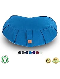 Seat Of Your Soul Buckwheat Hull Filled Yoga Meditation Cushion | Certified Organic Cotton | Removable Washable Cover | Carrying Handle | Choose Your Style and Color of Pillow