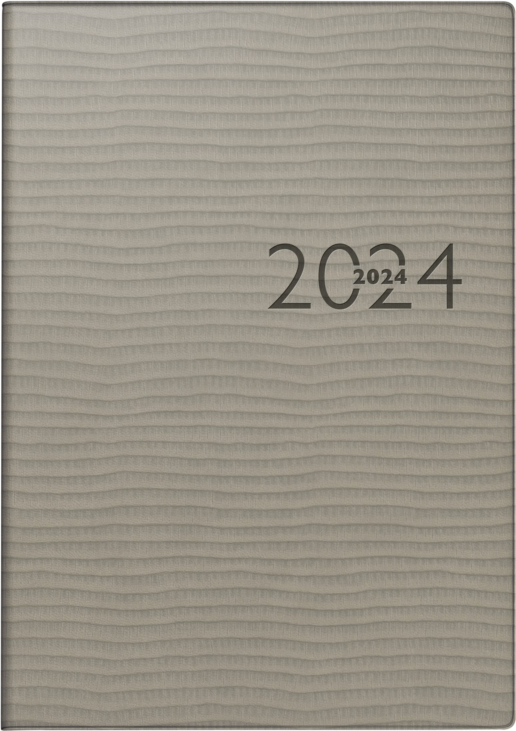rido/idé Weekly Desk Planner Calendar Model Studioplan Int. 2024 2 Pages = 1 Week Sheet Size 16.8 x 24 cm Grey