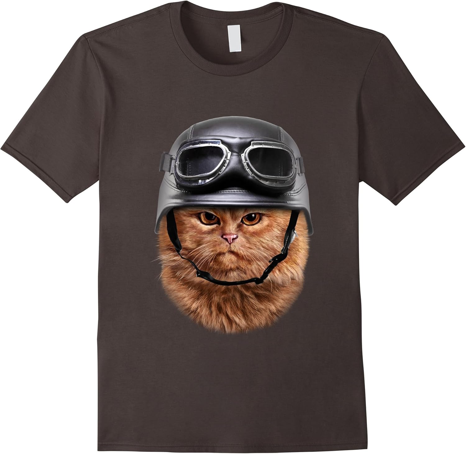 Orange Tabby Cat in Motorcycle Helmet, TShirt Clothing