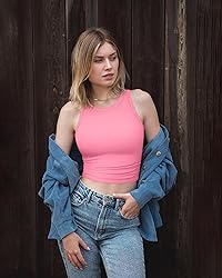 OQQ Women's 2 Piece Tank Tops Crew Neck Sleeveless