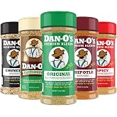 Dan-O's 5 Bottle Seasoning Set, Small Bottles, 5 Pack, Includes Original, Spicy, Chipotle, Crunchy and Cheesoning Seasonings, Sugar Free, Zero Calorie, All-Purpose Seasoning Kit
