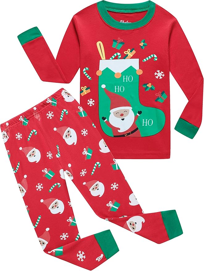 shelry Boys Christmas Pajamas for Girls Santa Sock