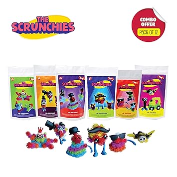 Toiing Scrunchies Return Gift Combo - Pack of 12 Monster Family Construction Sets for Kids
