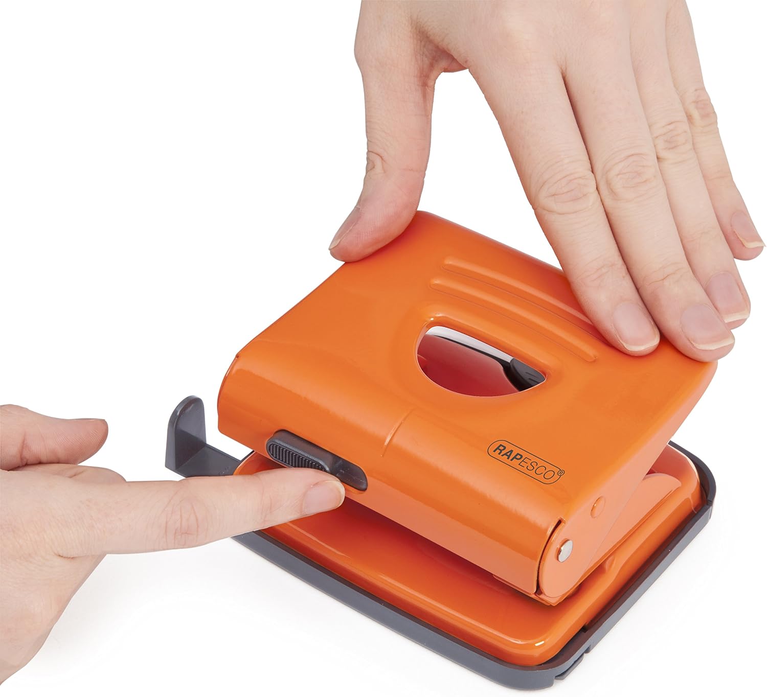 Rapesco 1362 825 2-Hole Metal Punch, 25 Sheet Capacity, Orange - Image 4