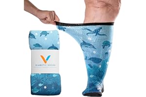 Viasox Diabetic Socks for Men & Women, Non Binding Top, Seamless Toe, Loose Fit