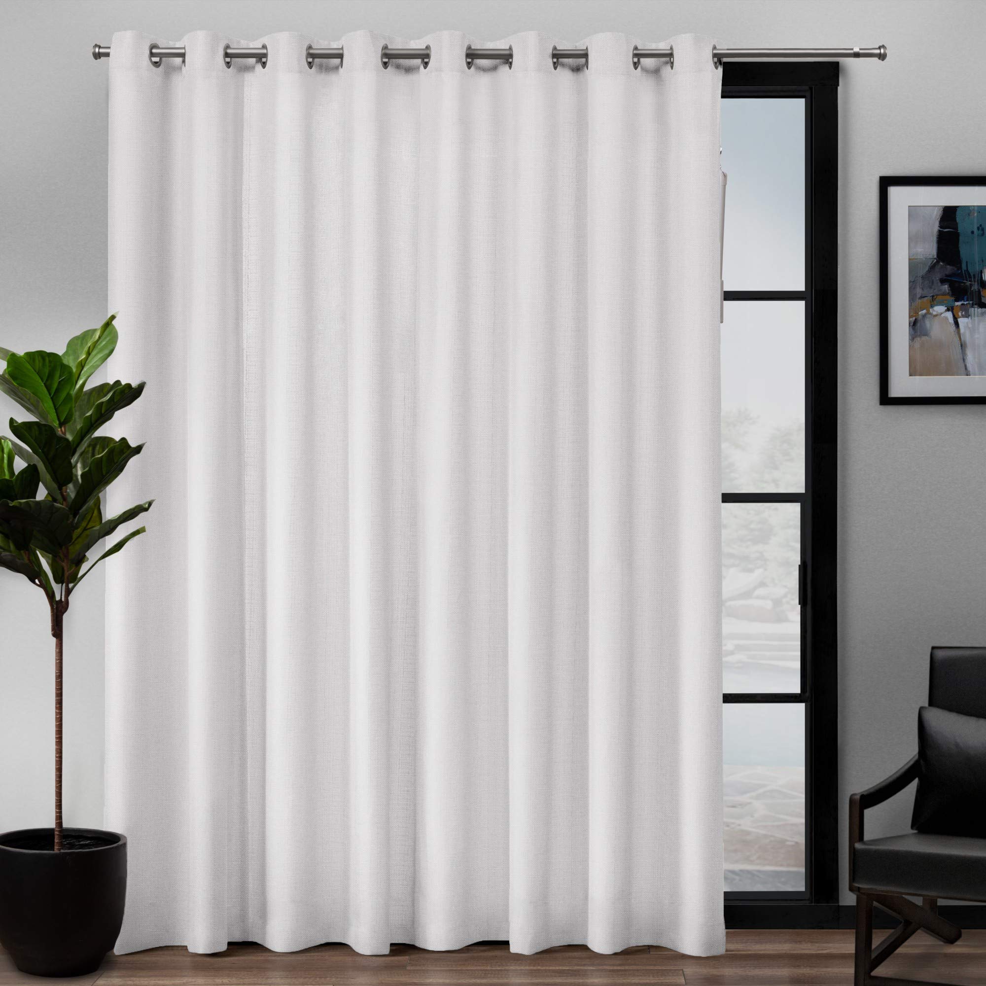 Exclusive Home Curtains Loha Patio Grommet Top Panel Pair, Winter White , 108x84, 1 Piece