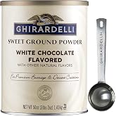 Ghirardelli Sweet Ground White Chocolate Powder, 3.12 lb with Barista Spoon | Gourmet Flavored Powder - Includes Ghirardelli Stamped Barista Spoon