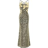 JW PEI Women's Araminta Sequined Gown with Floral Details - Gold