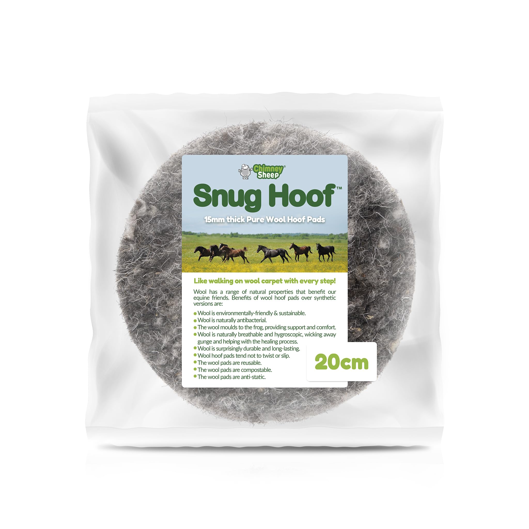 Chimney Sheep 20cm Snug Hoof Wool Felt Pad Inserts