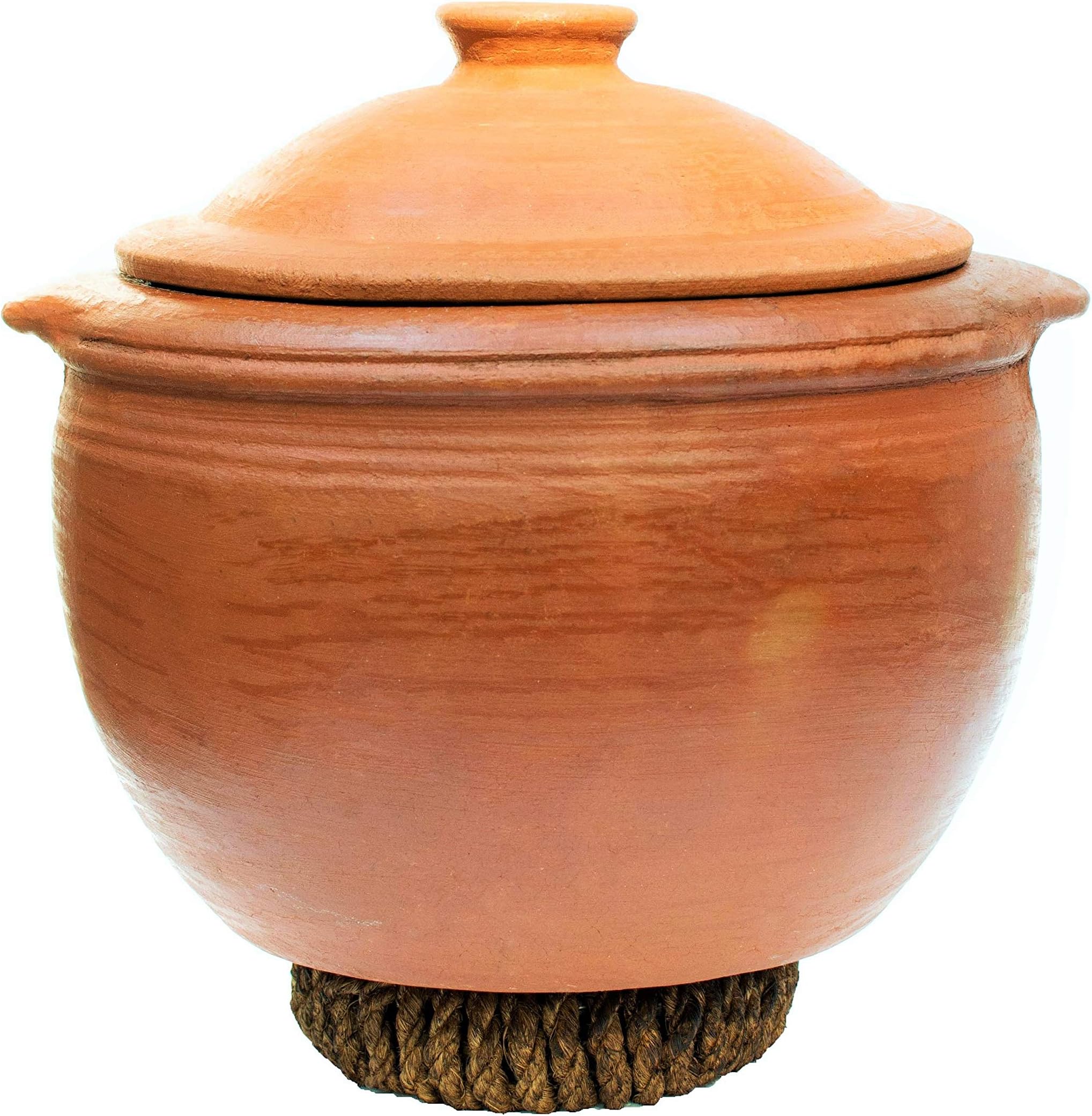 Craftaman India Online Earthen Cookware/Clay Pot for Cooking and Serving with Lid (3 L, Red)