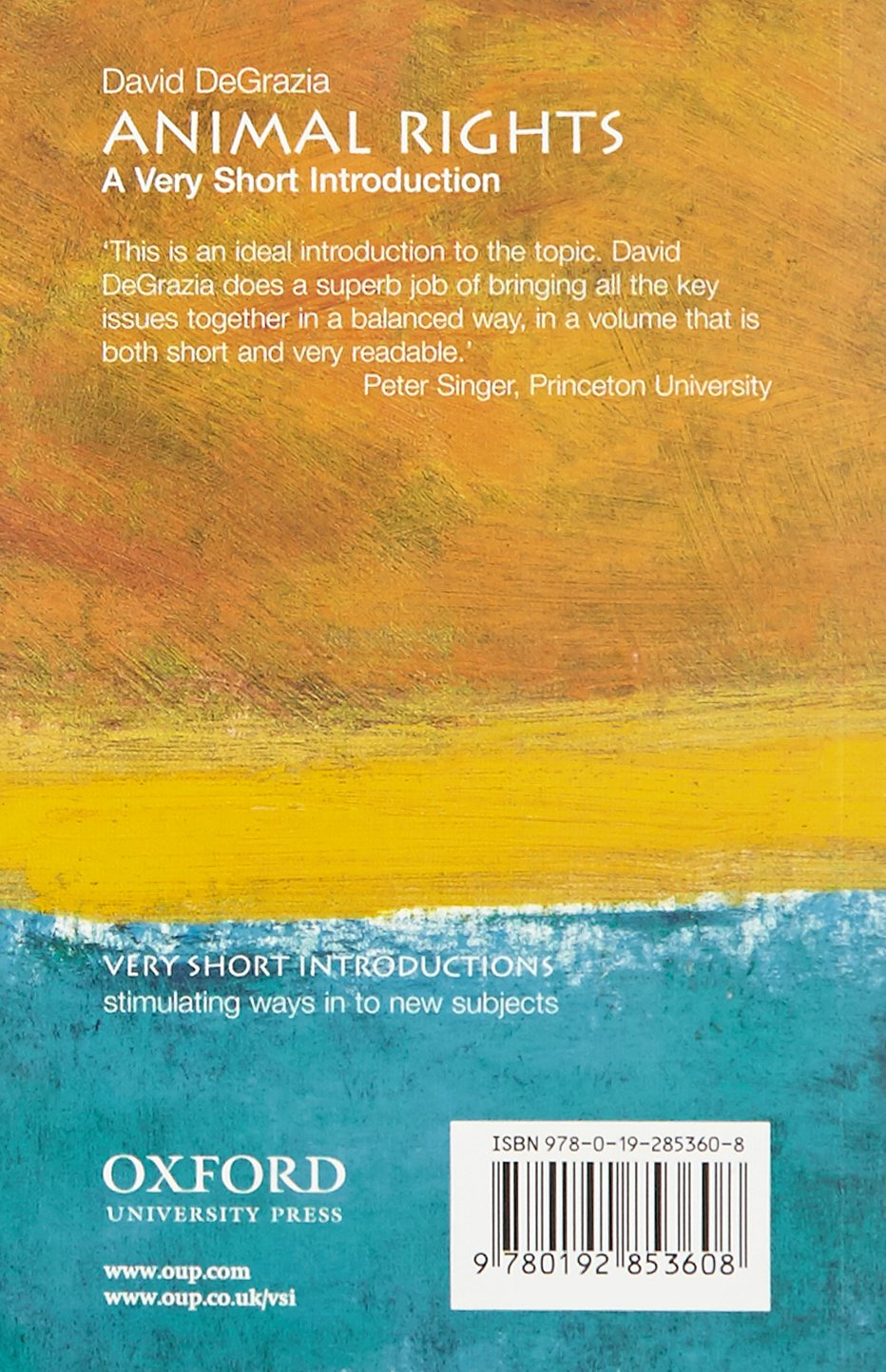 Animal Rights A Very Short Introduction 57 Very Short Introductions Amazon Co Uk Degrazia David 9780192853608 Books