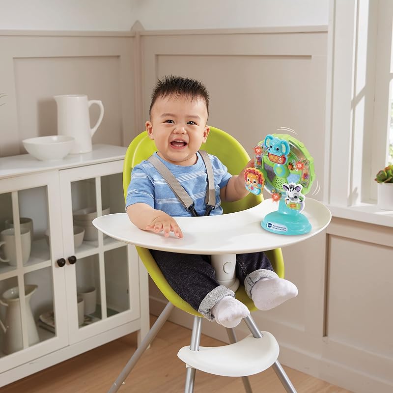 -Baby Noria Musical Aprende con los Animales, Juguete Educativo para la Trona, Regalo para bebés +6 Meses, Incluye Ventosa, Versión ESP