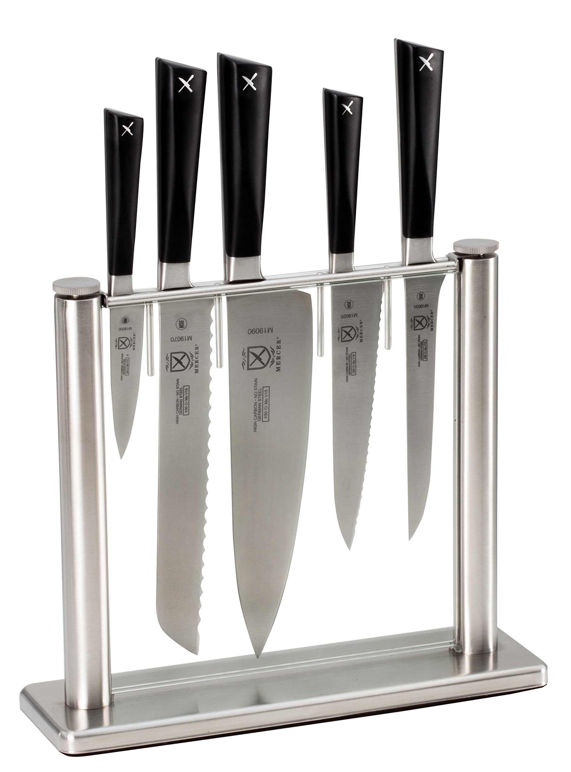 Mercer Culinary M19100 Zum 6-Piece Knife Block Set, Stainless Steel, 31.4 x 10.6 x 36.2 cm