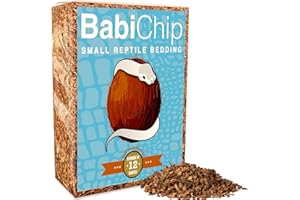 REPTICHIP PREMIUM COCONUT SUBSTRATE BabiChip Coconut Chip Substrate for Reptiles 6 Quart Loose Small Sized Coco Husk Chip Bedding for Ball Pythons, Other Snakes, Tortoises, Geckos, Frogs, or Lizard Terrarium Tanks