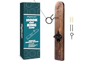 Play Platoon Hook and Ring Toss Bar Game for Adults - Wood Toss Ring Game for Adults - Perfect Home, Basements, & Bar Gifts
