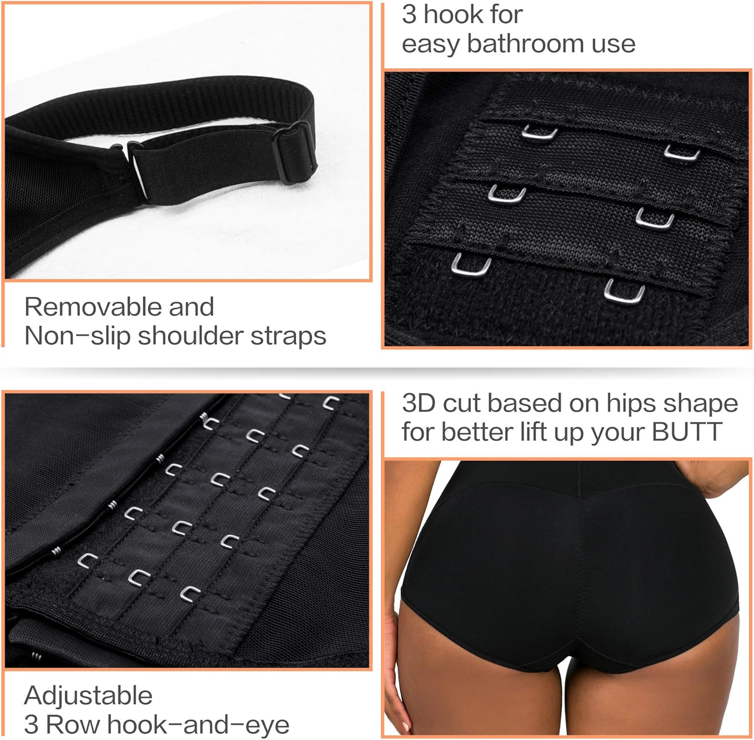 SHAPERX Shapewear for Women Tummy Control fajas colombianas Butt Lifter Body Shaper Front Hooks at  Women’s Clothing store