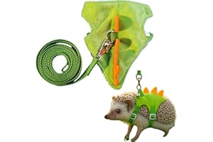 HOMEDY CRAFTS Hedgehog Leash and Harness Clothes Accessories, Dinosaur Shaped Harness Leash for Training Playing, Hamster Clothes for Ferret Guinea Pig Hamster, Hedgehog Accessories, Guinea Pig Outfits (Green)