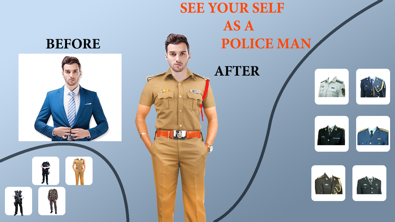 Amazon.com: Man Police Suit Photo Editor:Police Uniform ...