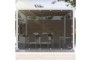 Clear Tarps Heavy Duty UV Protection, 15Mil Translucent Sun Shade PVC Vinyl Tarpaulin with Grommets, Ropes, Reinforced Edge, 