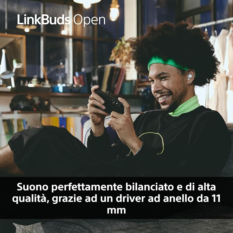 LinkBuds Open – Cuffie Bluetooth True Wireless Aperte - Suono trasparente, comfort, 4,8 g, Alta qualità del suono, IPX4, connessione Multipoint, batteria fino a 22 ore, iOS e Android – White