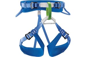 PETZL MACCHU Kids' Climbing Harness - Adjustable Seat Harness for Children Less Than 40kg / 88 lbs - Blue - One Size