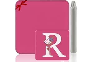 Gedgan Mahjong Mat | Neoprene Anti-Slip Noise Reduction, Simple Design & Embroidery | 32.4x32.4 Inch Pink | Perfect for Mahjong, Board Games & Tile Games | Elegant Gift(Custom R Letter)