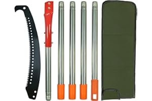 Scalebeard 7.8 Foot Pole Saws for Tree Trimming, Manual Pruner Cutter Set with Long Extension Pole, Tree Branch Garden Tools Loppers Hand Pole Saws