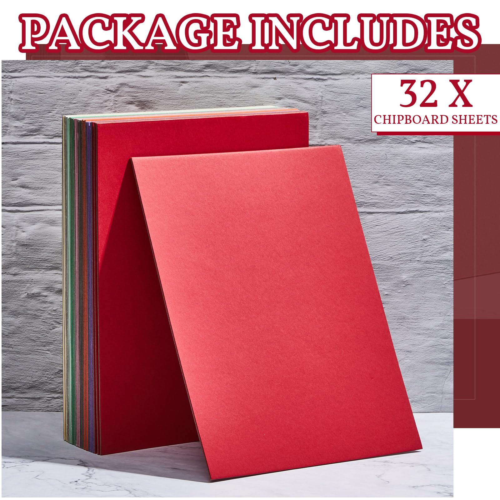 Seajan 32 Pcs Christmas 50 Pt 11'' x 8.5'' Assorted Colored Chipboard Sheets Thick Book Board Heavy Duty Cardboard for Crafts Kraft Board Book Binding Cover for Stamp Crafts Supplies(Multi Colors)