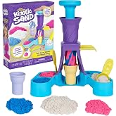 Kinetic Sand Soft Serve Station, Moldable Play Sand Sensory Toys, Ages 5+ | Swirl Pretend Ice Cream with 14oz of Sand, 2 Cones &amp; 2 Tools, Creative Open-Ended Play, Birthday Gifts for Kids