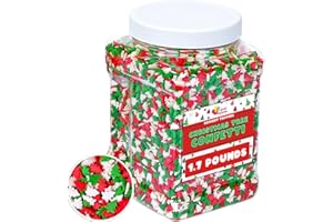 A GREAT SURPRISE Christmas Sprinkles - 1.7 Pounds - Bulk Red and Green Tree Confetti - Holiday Sprinkles for Cookie Decorating - Christmas Jimmies for Gingerbread Cookies, Baking, Cupcakes