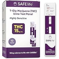 Safe Life Most Sensitive Marijuana THC 15 ng/mL Single Panel Drug Test Kit - Marijuana Drug Test with 15 ng/mL Cutoff Level f