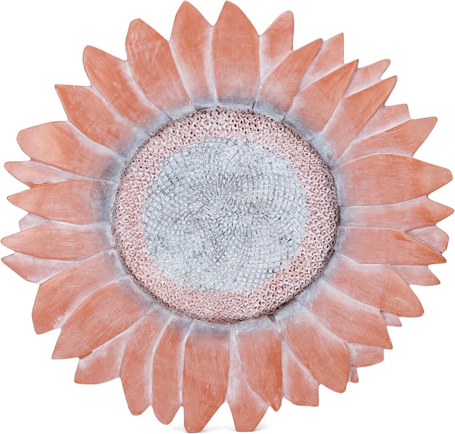 Hardscaping Materials - NAT & Jules Sunflower Shaped Dimensional Indoor Outdoor 12 inch Cast Resin Decorative Garden Stepping Stone, Patio, Walkway Sculpture Yard Art, Red Terracotta