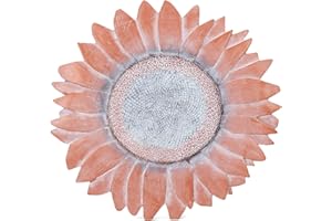 NAT AND JULES NAT & Jules Sunflower Shaped Dimensional Indoor Outdoor 12 inch Cast Resin Decorative Garden Stepping Stone, Patio, Walkway Sculpture Yard Art, Red Terracotta