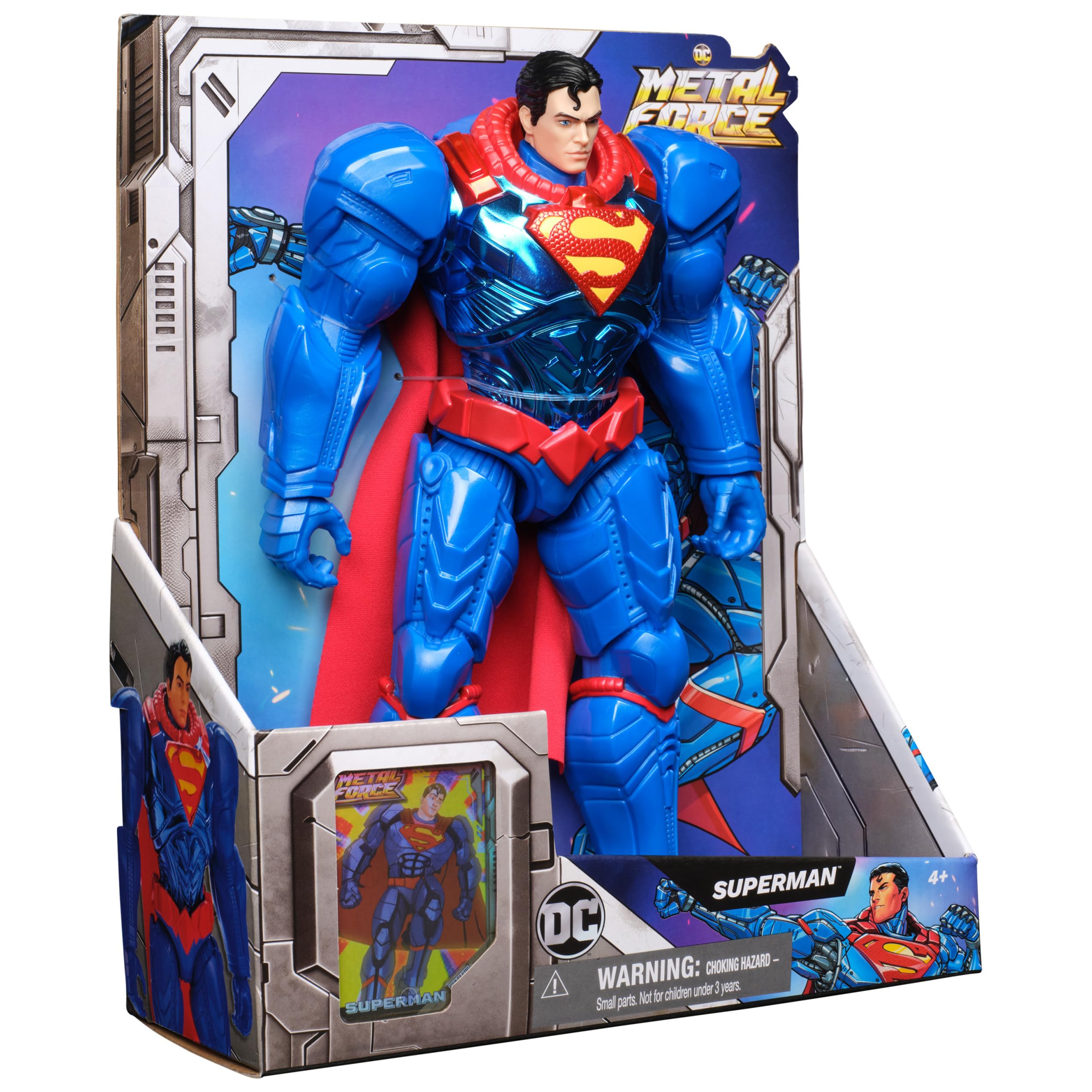 DC Comics, Metal Force Superman Action Figure, 12-Inch Extra Large Super Hero Collectible Kids Toys for Boys and Girls Ages 4 and Up
