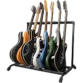 Gator Rok-It Collapsible Folding Guitar Rack Stand for 7 Guitars &ndash; Fits Acoustic, Electric, or Bass Guitars &ndash; Portable, Durable, Space-Saving Storage (RI-GTR-RACK7)